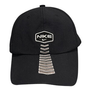 Nike Tuned Air Hat Cap Strap Back Mens One Size Black Chevron Embroidered Sports